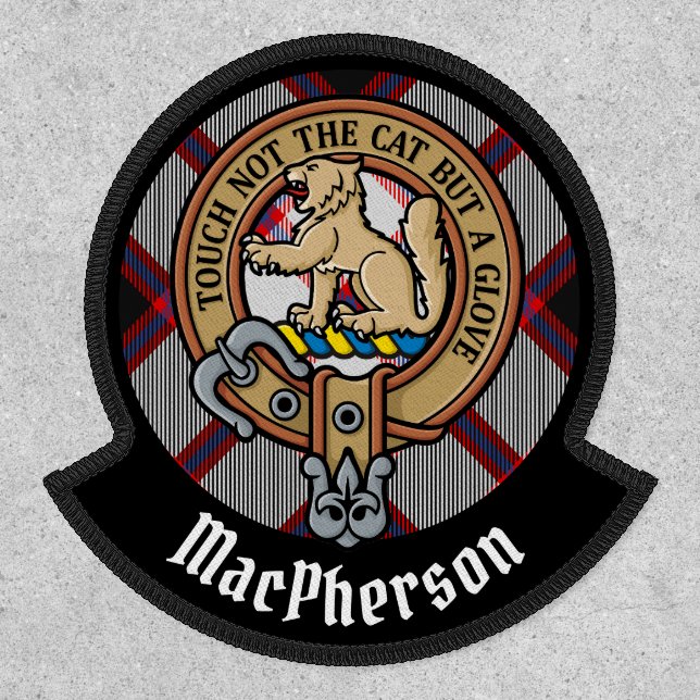 Clan MacPherson Crest over Hunting Tartan Patch (Front)