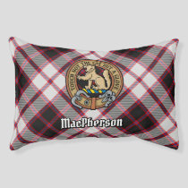 Clan MacPherson Crest over Hunting Tartan Pet Bed