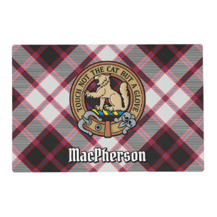 Clan MacPherson Crest over Hunting Tartan Placemat