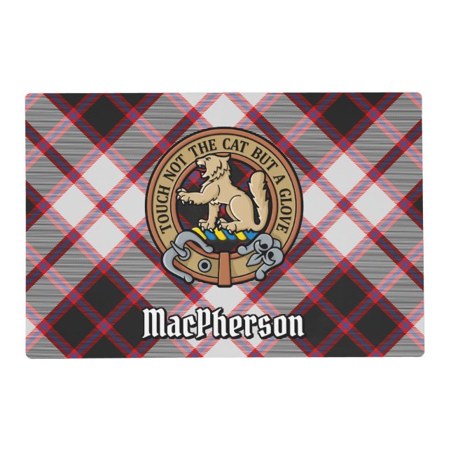 Clan MacPherson Crest over Hunting Tartan Placemat (Front)