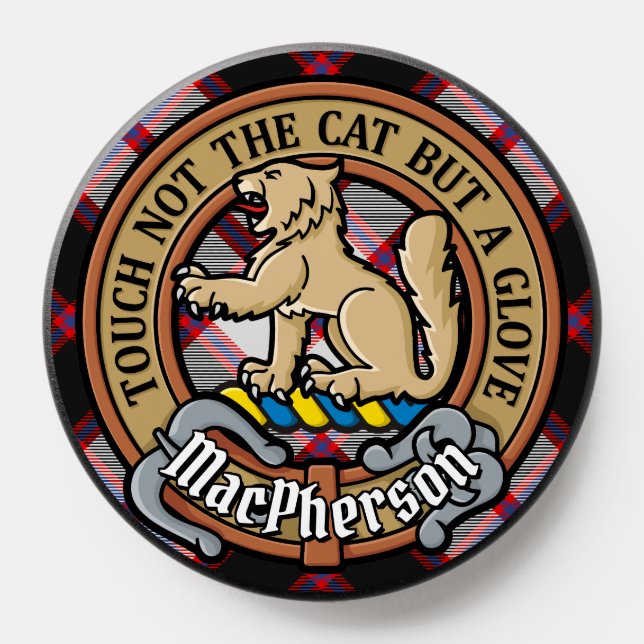 Clan MacPherson Crest over Hunting Tartan PopSocket (Popsocket)
