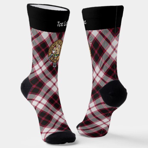 Clan MacPherson Crest over Hunting Tartan Socks