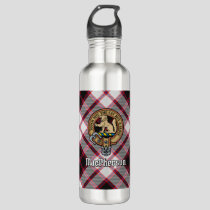 Clan MacPherson Crest over Hunting Tartan Stainless Steel Water Bottle
