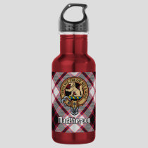 Clan MacPherson Crest over Hunting Tartan Stainless Steel Water Bottle