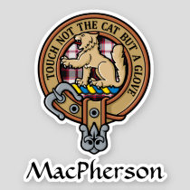 Clan MacPherson Crest over Hunting Tartan Sticker