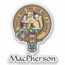 Clan MacPherson Crest over Hunting Tartan Sticker