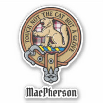 Clan MacPherson Crest over Hunting Tartan Sticker