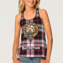 Clan MacPherson Crest over Hunting Tartan Tank Top