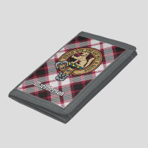 Clan MacPherson Crest over Hunting Tartan Trifold Wallet