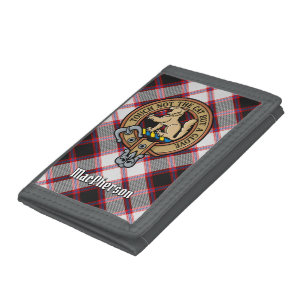 Clan MacPherson Crest over Hunting Tartan Trifold Wallet