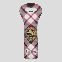 Clan MacPherson Crest over Hunting Tartan Wine Bag