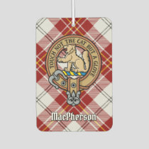 Clan MacPherson Crest over Red Dress Tartan Air Freshener