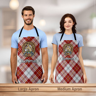 Clan MacPherson Crest over Red Dress Tartan Apron