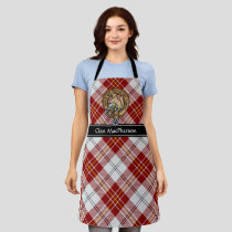 Clan MacPherson Crest over Red Dress Tartan Apron