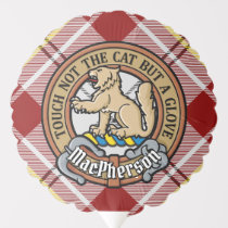 Clan MacPherson Crest over Red Dress Tartan Balloon