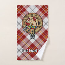 Clan MacPherson Crest over Red Dress Tartan Bath Towel Set