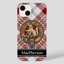 Clan MacPherson Crest over Red Dress Tartan Case-Mate iPhone 14 Case
