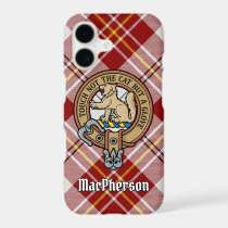 Clan MacPherson Crest over Red Dress Tartan iPhone 17 Case