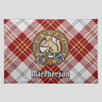 Clan MacPherson Crest over Red Dress Tartan Cloth Placemat