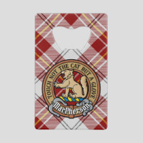 Clan MacPherson Crest over Red Dress Tartan Credit Card Bottle Opener
