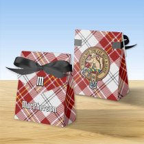 Clan MacPherson Crest over Red Dress Tartan Favor Boxes