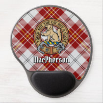 Clan MacPherson Crest over Red Dress Tartan Gel Mouse Pad