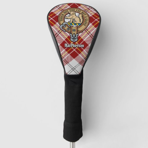 Clan MacPherson Crest over Red Dress Tartan Golf Head Cover