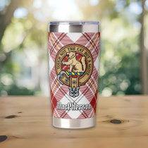 Clan MacPherson Crest over Red Dress Tartan Insulated Tumbler