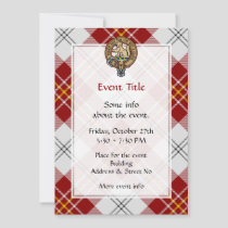 Clan MacPherson Crest over Red Dress Tartan Invitation