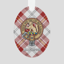 Clan MacPherson Crest over Red Dress Tartan Ornament
