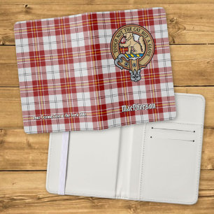 Clan MacPherson Crest over Red Dress Tartan Passport Holder