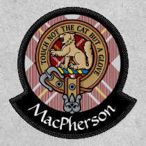 Clan MacPherson Crest over Red Dress Tartan Patch