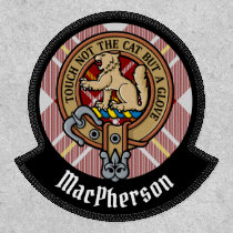 Clan MacPherson Crest over Red Dress Tartan Patch