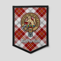 Clan MacPherson Crest over Red Dress Tartan Pennant