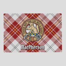 Clan MacPherson Crest over Red Dress Tartan Placemat