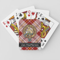Clan MacPherson Crest over Red Dress Tartan Playing Cards