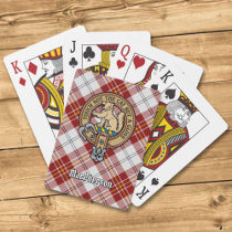 Clan MacPherson Crest over Red Dress Tartan Poker Cards
