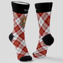 Clan MacPherson Crest over Red Dress Tartan Socks