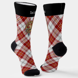Clan MacPherson Crest over Red Dress Tartan Socks