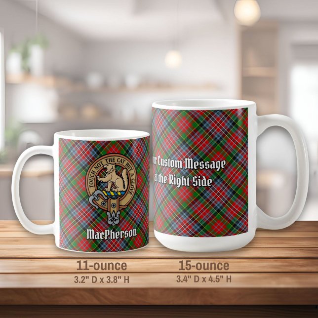 Clan MacPherson Crest over Red Tartan Coffee Mug (Creator Uploaded)
