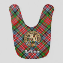 Clan MacPherson Crest over Tartan Baby Bib