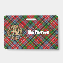 Clan MacPherson Crest over Tartan Badge