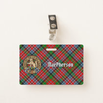 Clan MacPherson Crest over Tartan Badge