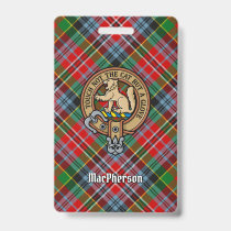 Clan MacPherson Crest over Tartan Badge