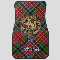 Clan MacPherson Crest over Tartan Car Floor Mat