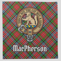 Clan MacPherson Crest over Tartan Cloth Napkin
