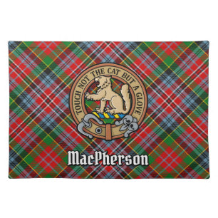 Clan MacPherson Crest over Tartan Cloth Placemat