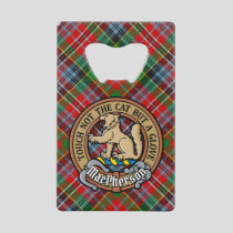 Clan MacPherson Crest over Tartan Credit Card Bottle Opener