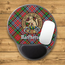Clan MacPherson Crest over Tartan Gel Mouse Pad