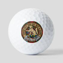 Clan MacPherson Crest over Tartan Golf Balls